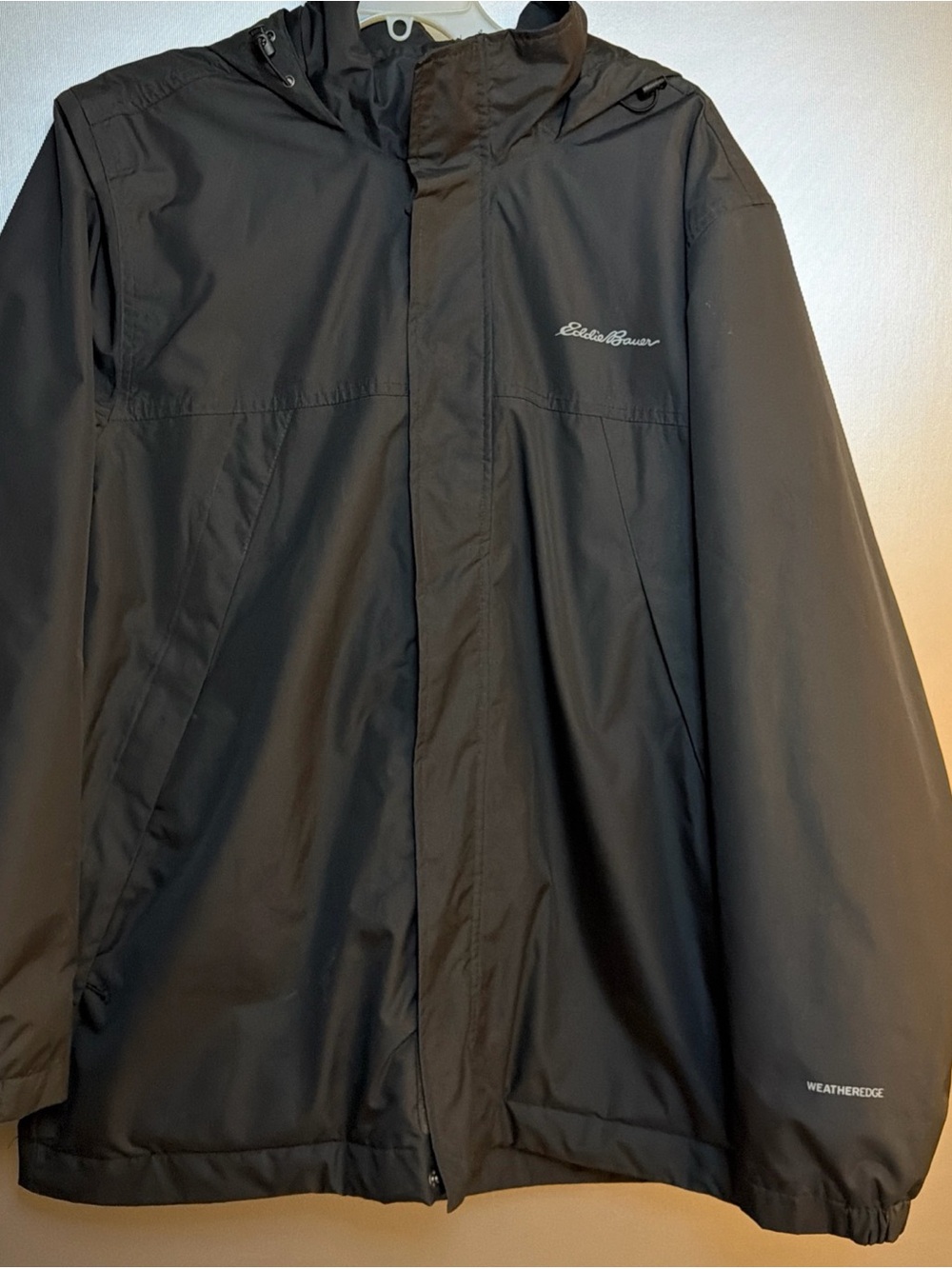 Eddie Bauer Black Hooded Rain Jacket